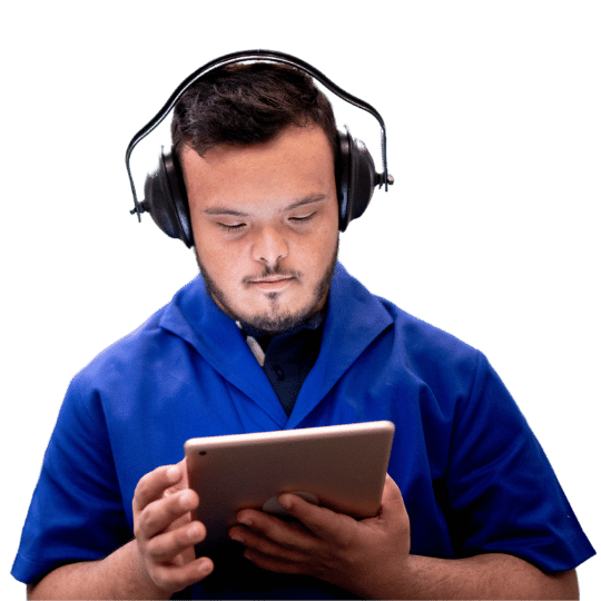 A man reads one of our guides on his tablet.